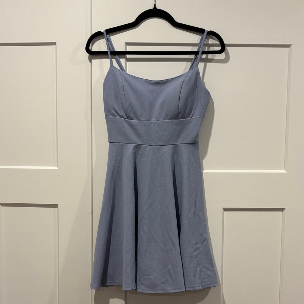 Flattering Aquamarine Spaghetti Strap Dress